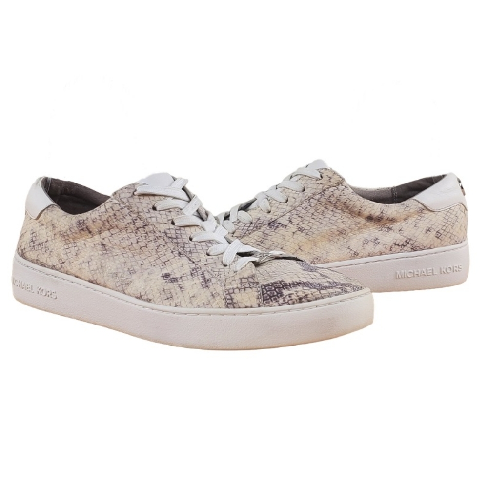 Michael Kors White Snakeskin Trainers Sneakers Size 9